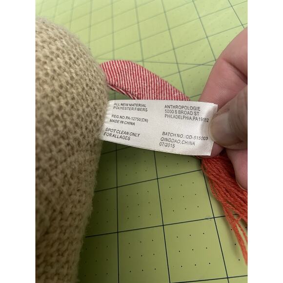 Anthropologie Plush Elephant Boho Knit Bed Room Decor Toy Stuffed Animal 2015 - Picture 7 of 10